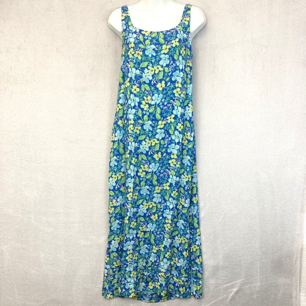 Vintage Y2K Sigrid Olsen Sport Floral Midi‎ Sheath Dress Size 6 Sleeveless 2002